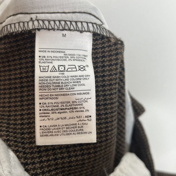 Old Navy Houndstooth Pleated Pull On Taper Pants Brown Women’s Size M Academia - Picture 7 of 8